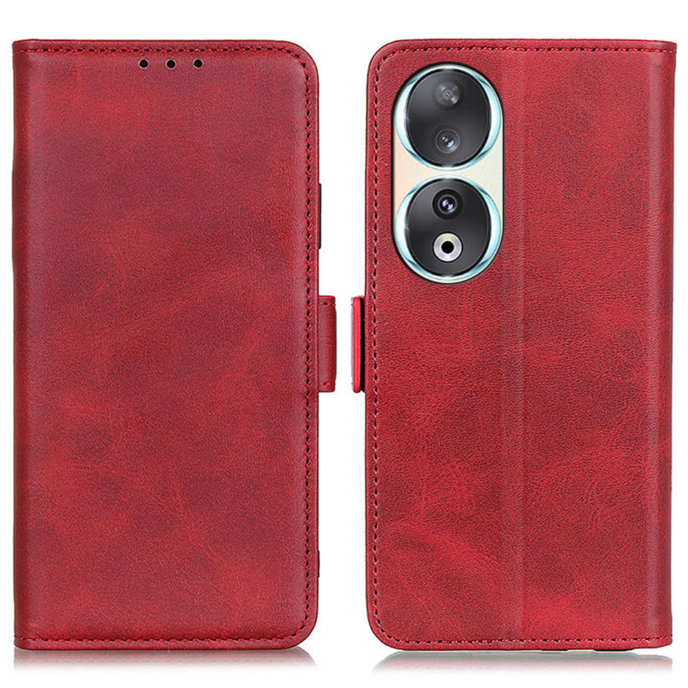 For Honor 90 Cowhide Texture Wallet Phone Case PU Leather Cover with Stand