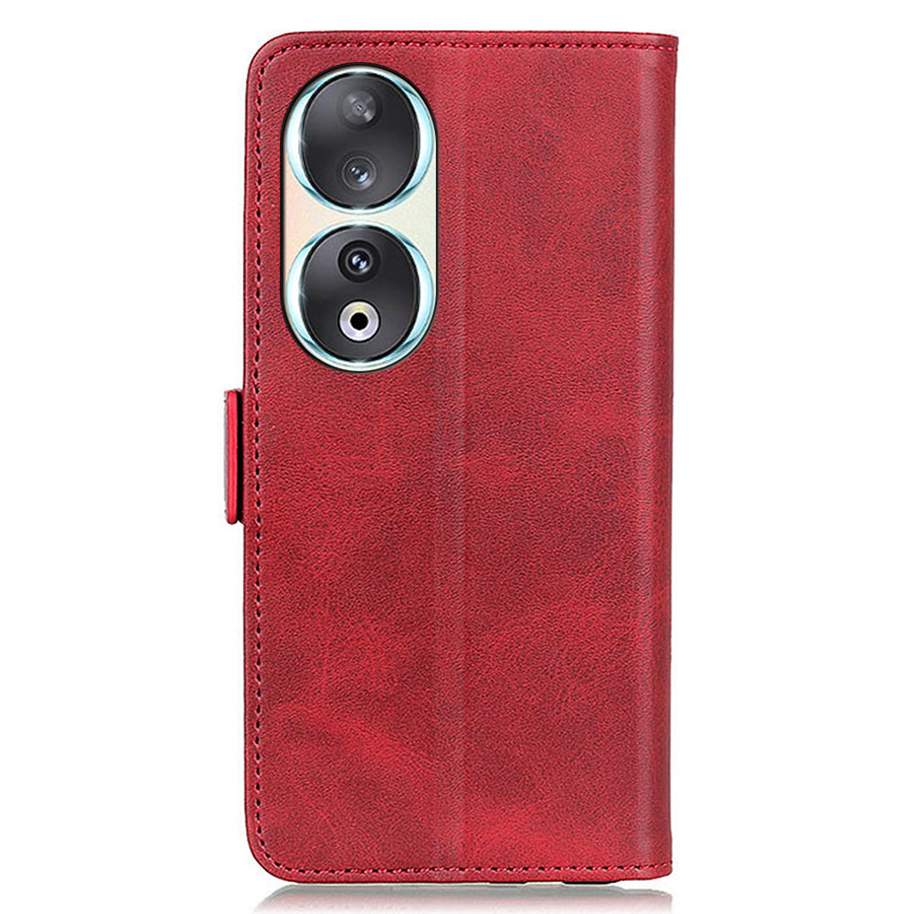For Honor 90 Cowhide Texture Wallet Phone Case PU Leather Cover with Stand