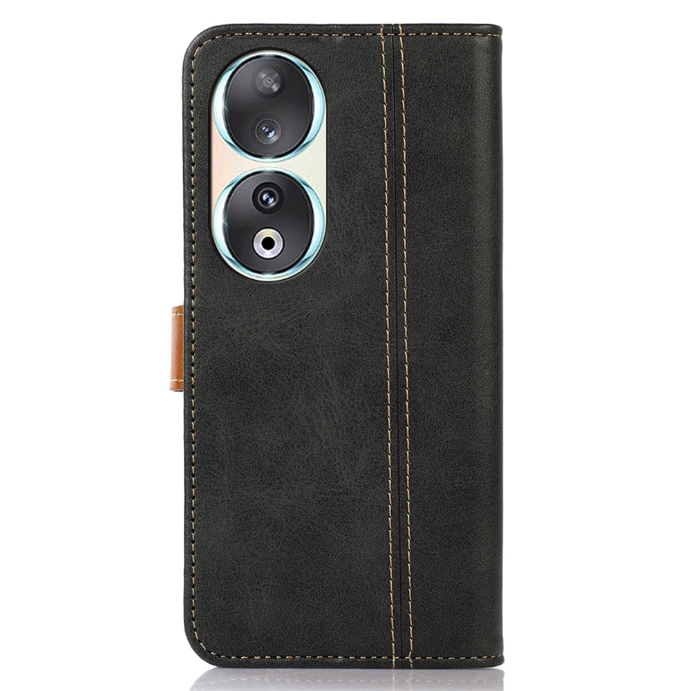 For Honor 90 Full Protection Shell Phone Case Calf Texture Leather Wallet Stand Cover