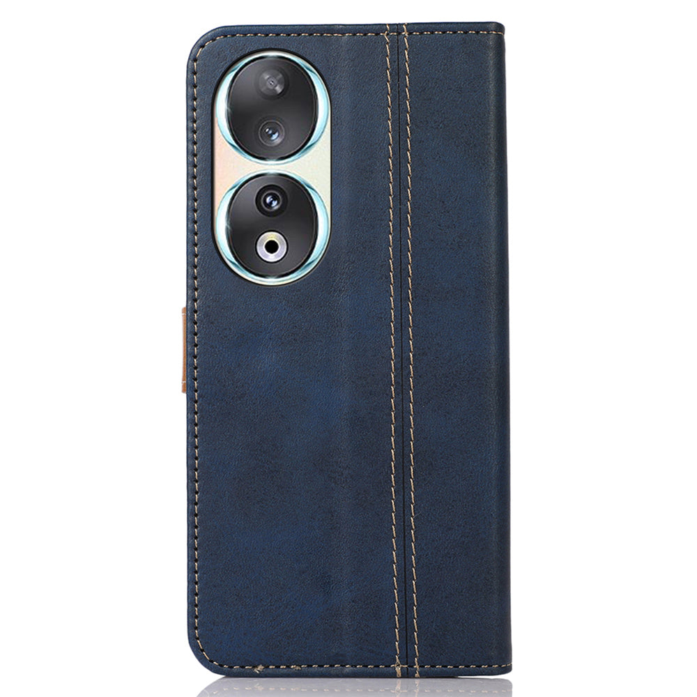 For Honor 90 Full Protection Shell Phone Case Calf Texture Leather Wallet Stand Cover