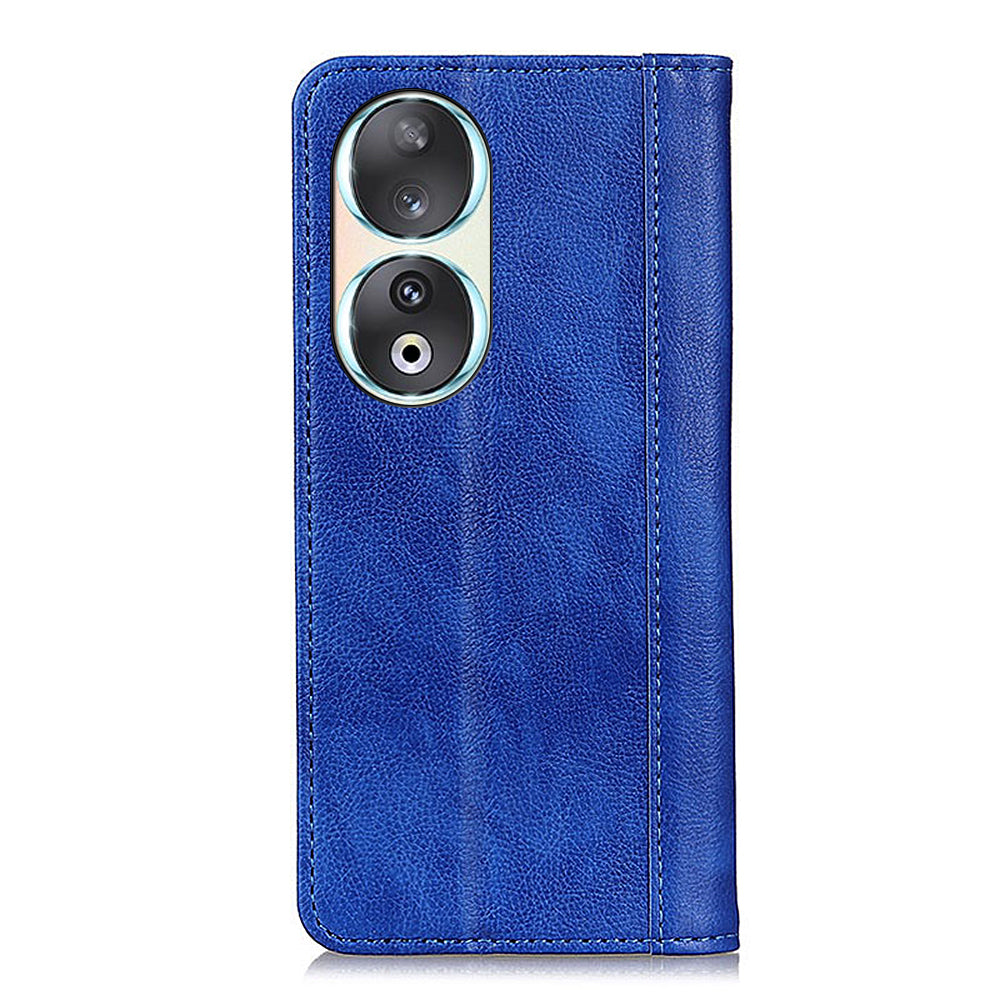 For Honor 90 Phone Case Shell Litchi Texture Split Leather Flip Wallet Stand Cover
