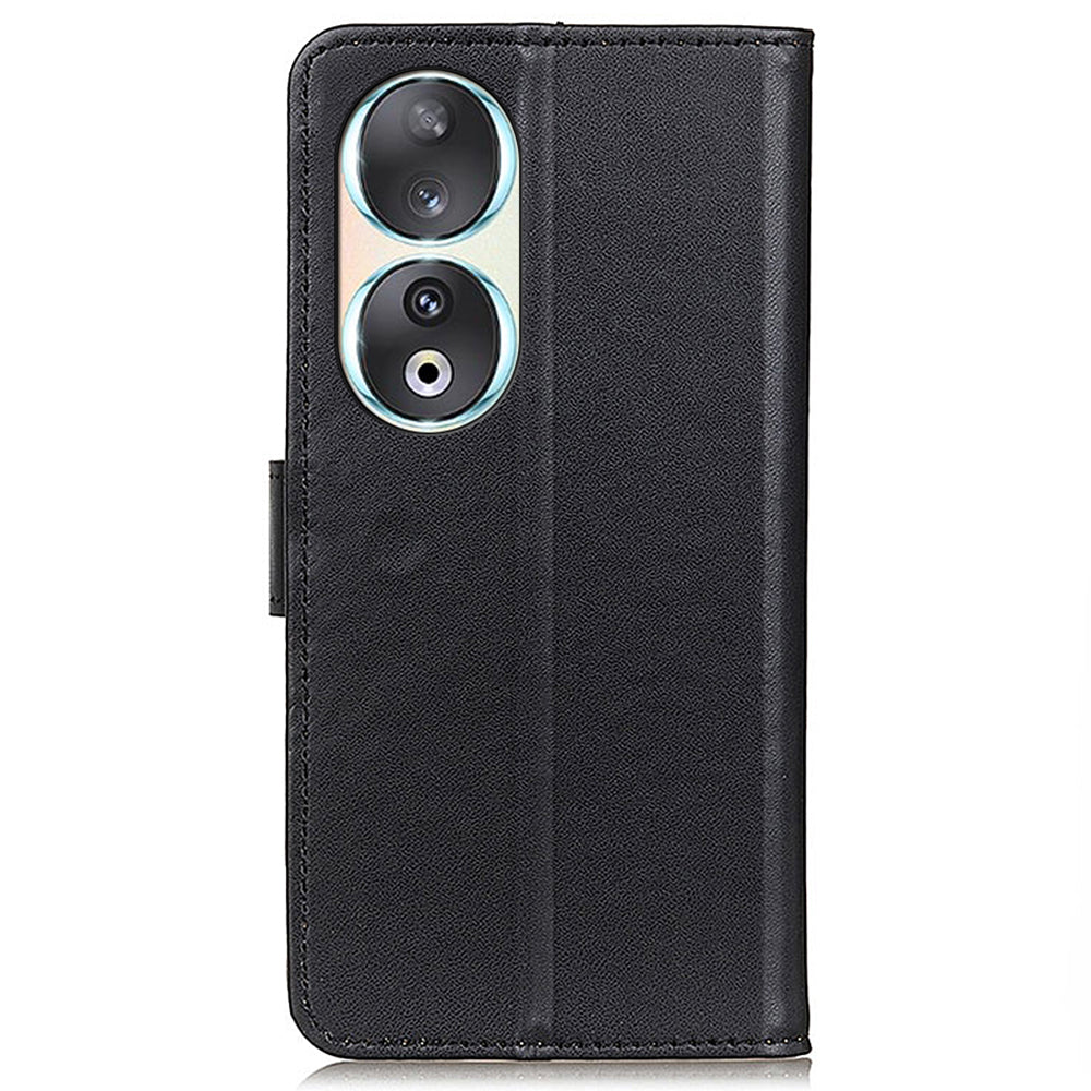 For Honor 90 Stand Phone Cover Textured PU Leather Wallet Anti-Scratch Smartphone Case