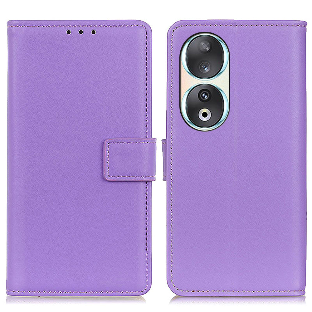 For Honor 90 Stand Phone Cover Textured PU Leather Wallet Anti-Scratch Smartphone Case