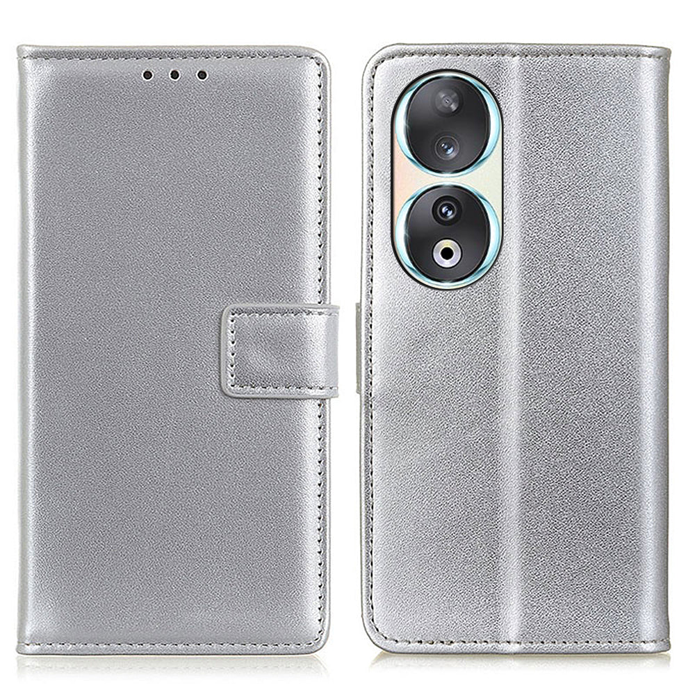 For Honor 90 Stand Phone Cover Textured PU Leather Wallet Anti-Scratch Smartphone Case