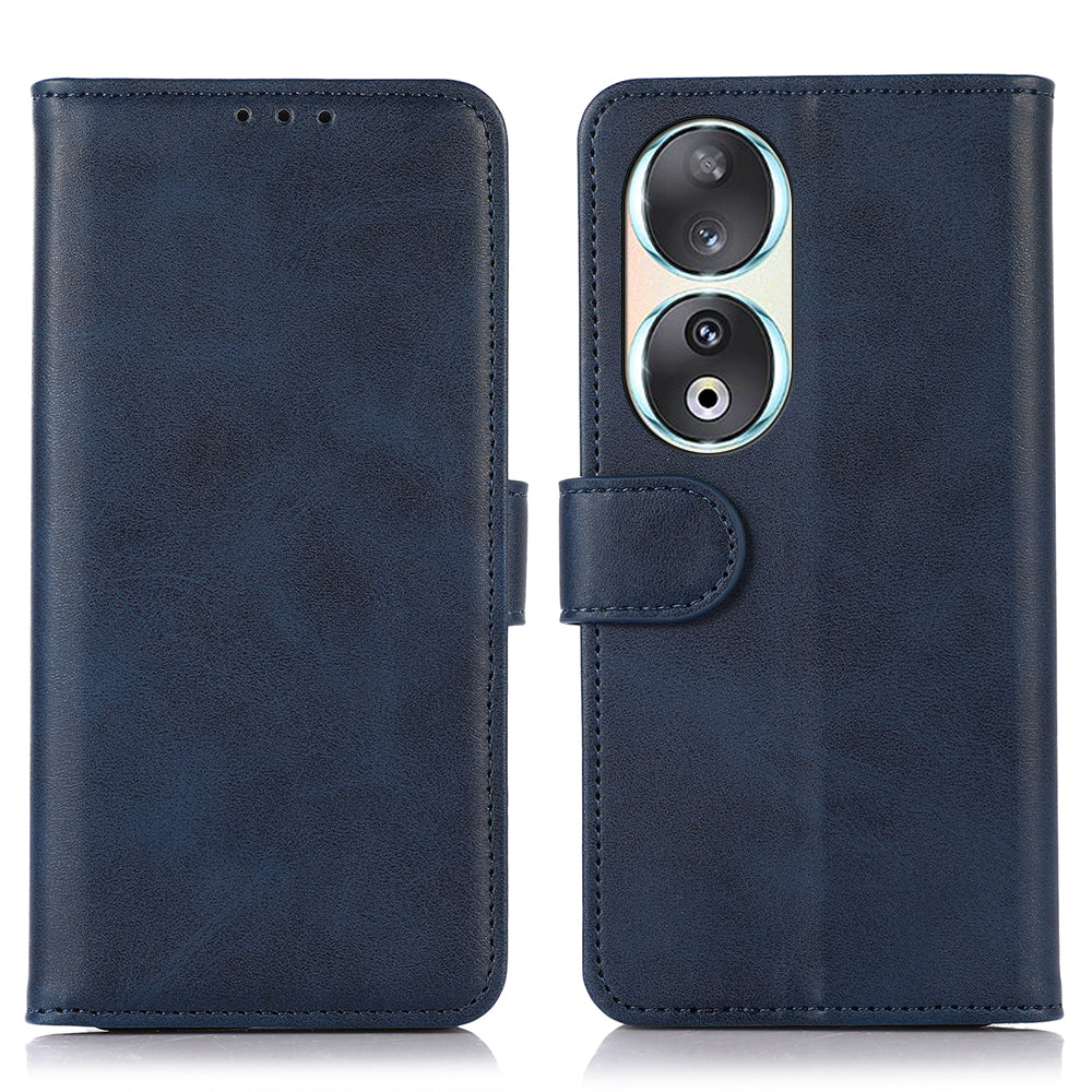 For Honor 90 Smartphone Case Cowhide Texture PU Leather Wallet Stand Phone Cover