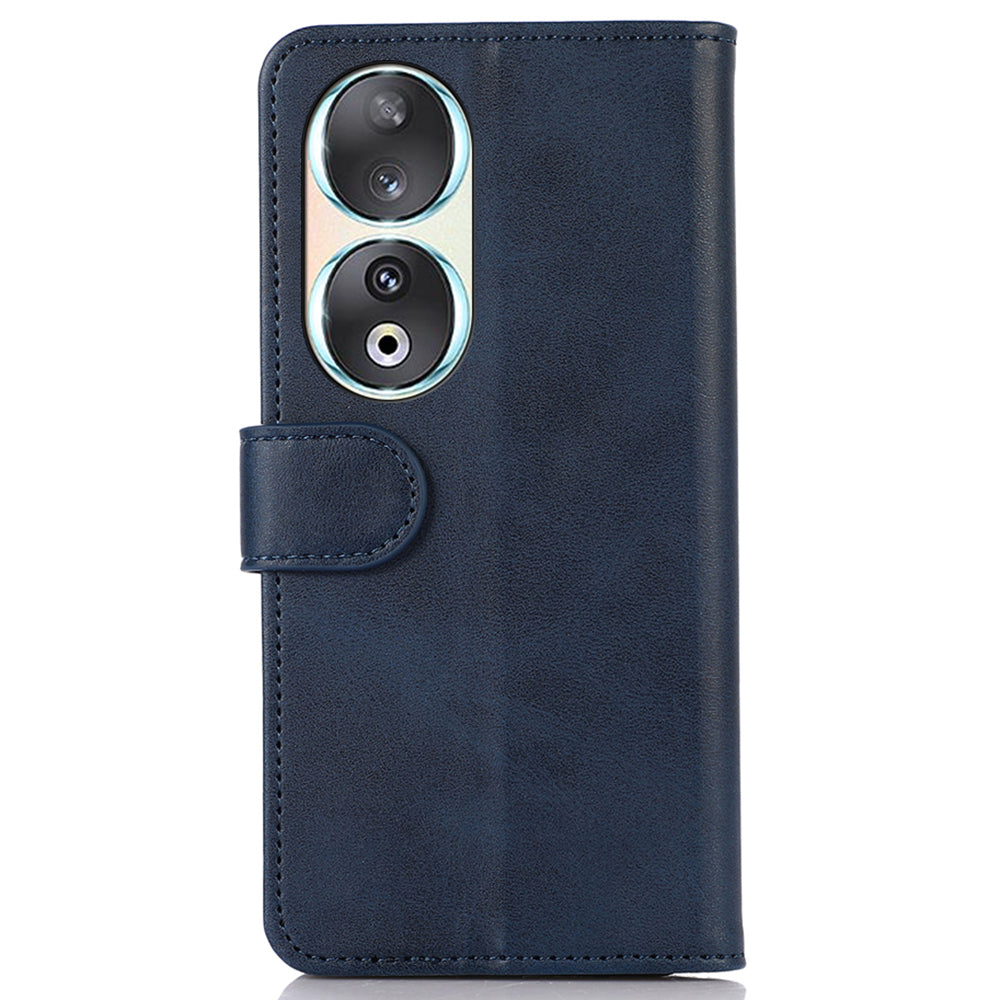 For Honor 90 Smartphone Case Cowhide Texture PU Leather Wallet Stand Phone Cover