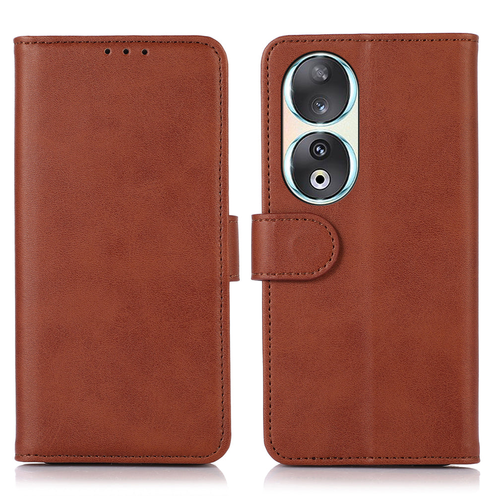 For Honor 90 Smartphone Case Cowhide Texture PU Leather Wallet Stand Phone Cover