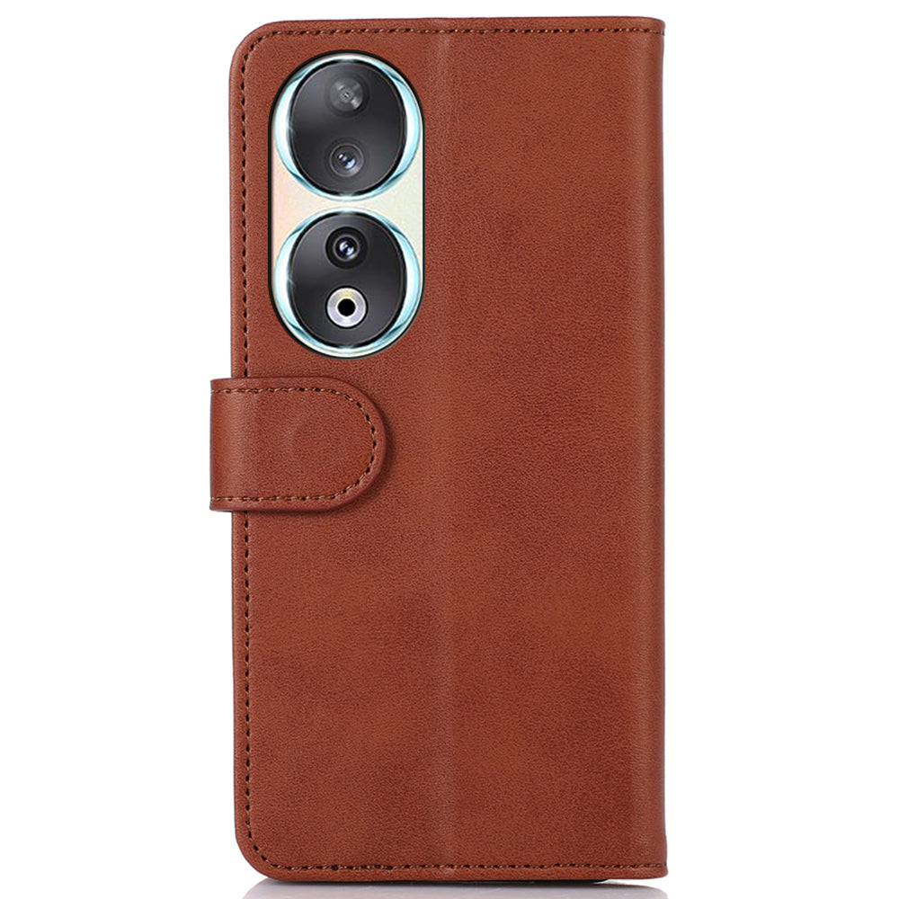 For Honor 90 Smartphone Case Cowhide Texture PU Leather Wallet Stand Phone Cover