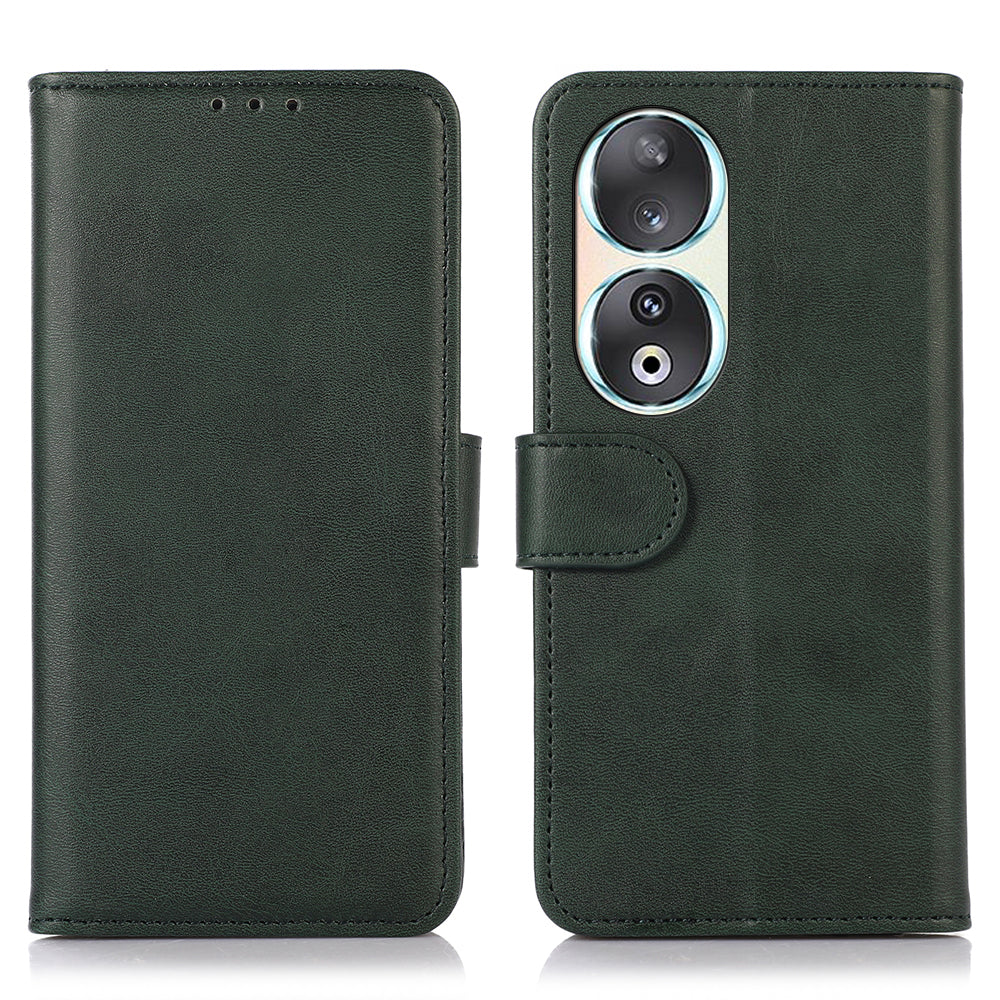 For Honor 90 Smartphone Case Cowhide Texture PU Leather Wallet Stand Phone Cover