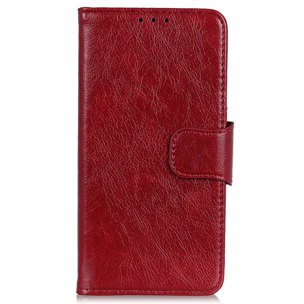 For Honor 90 Split Leather Wallet Stand Protective Case Nappa Texture Phone Cover