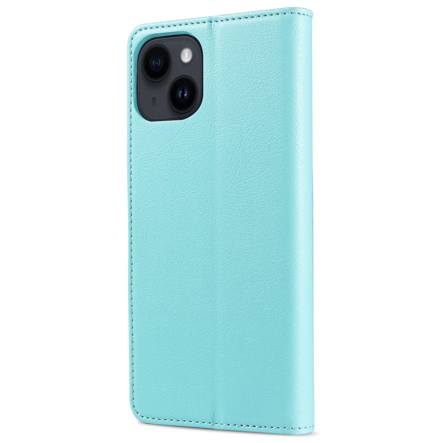 001 For iPhone 15 Pro RFID Blocking Wallet Magnetic Closure Phone Case PU Leather Stand Cover