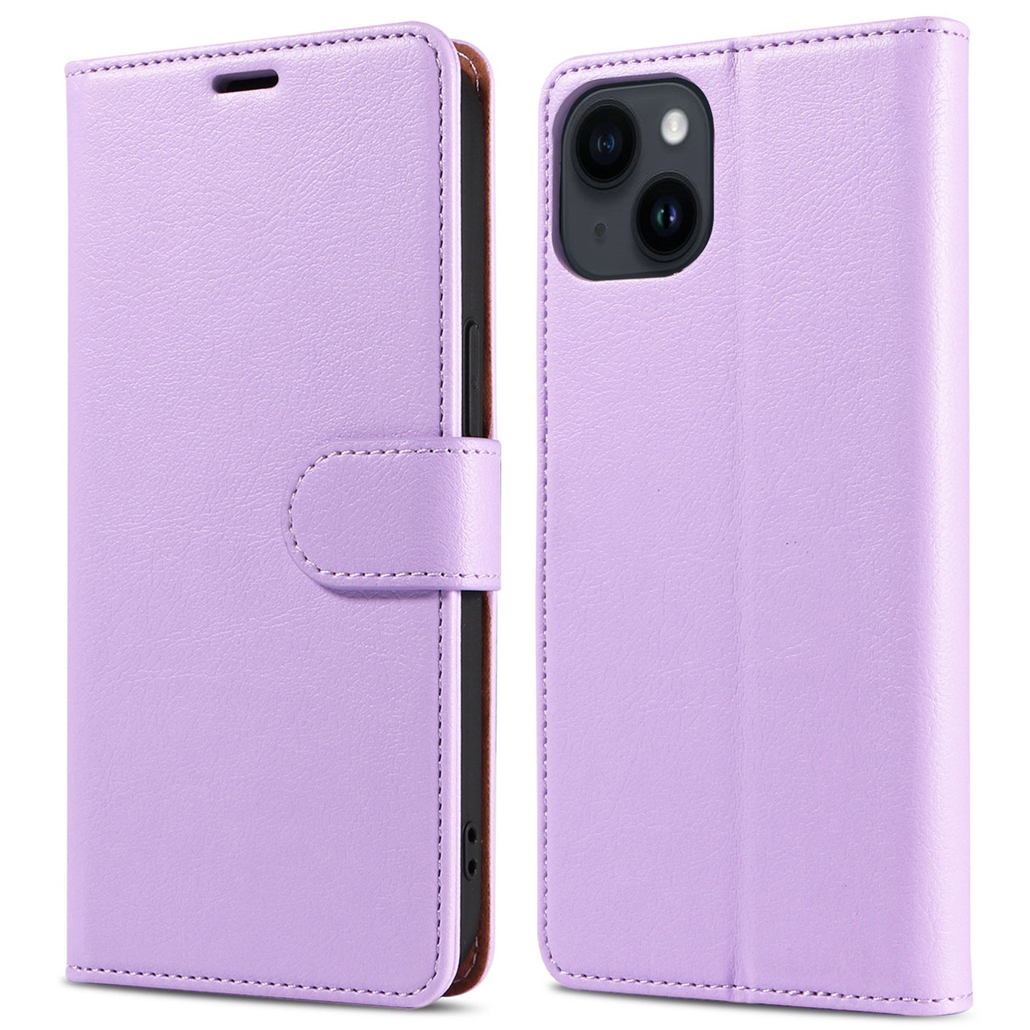 001 For iPhone 15 Pro RFID Blocking Wallet Magnetic Closure Phone Case PU Leather Stand Cover