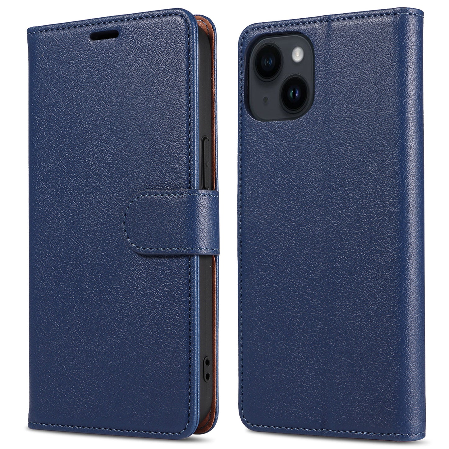 001 For iPhone 15 Pro Max Magnetic Closure Phone Case RFID Blocking Wallet PU Leather Stand Cover