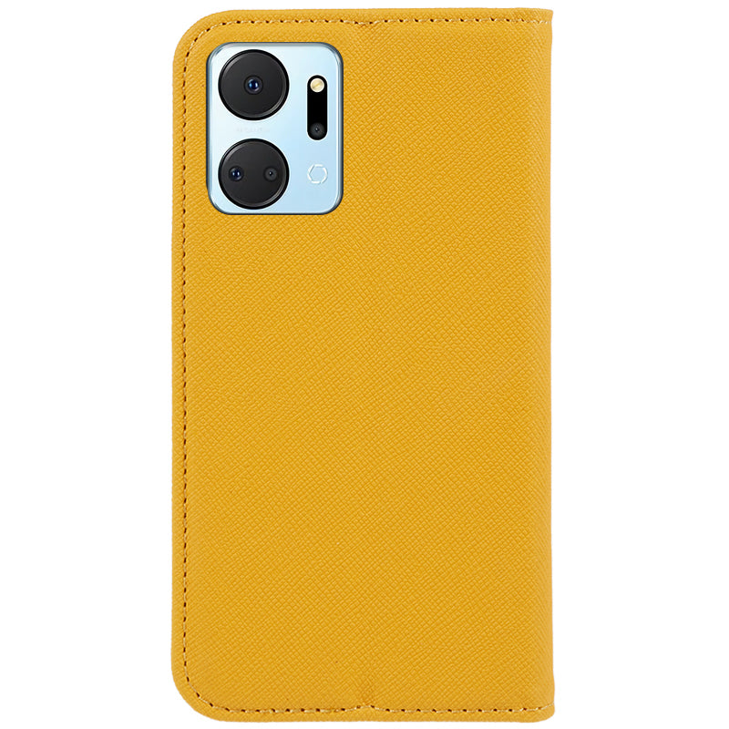 For Honor X7a 5G Shockproof PU Leather Wallet Case Cross Texture Magnetic Stand Phone Cover