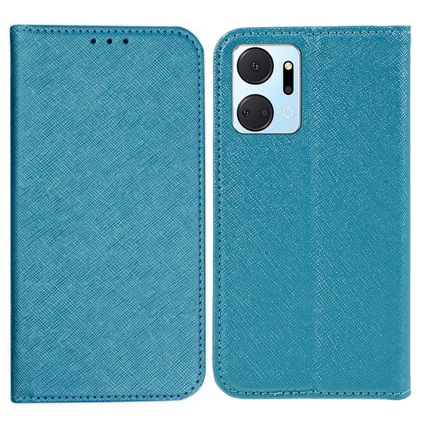 For Honor X7a 5G Shockproof PU Leather Wallet Case Cross Texture Magnetic Stand Phone Cover