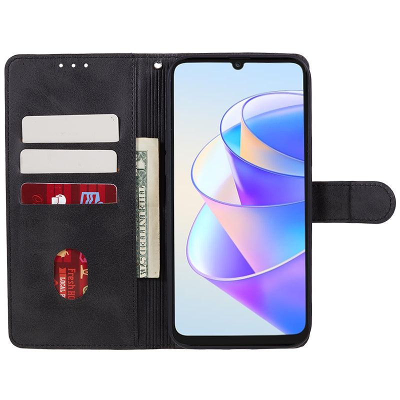 For Honor X7a 5G Slim-Fit Calf Texture Smartphone Case PU Leather Wallet Shell Stand Phone Cover