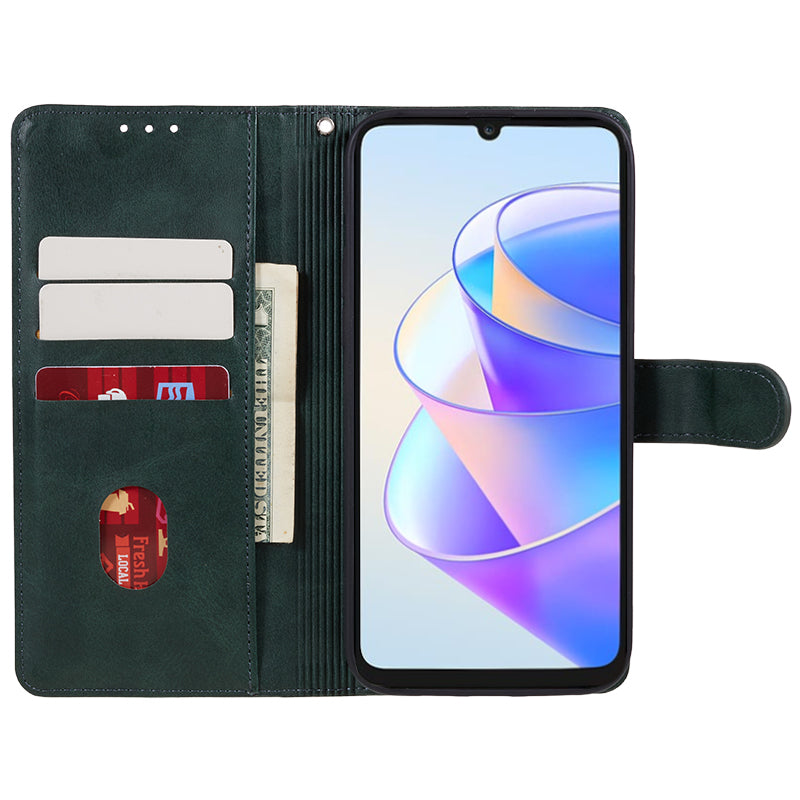 For Honor X7a 5G Slim-Fit Calf Texture Smartphone Case PU Leather Wallet Shell Stand Phone Cover