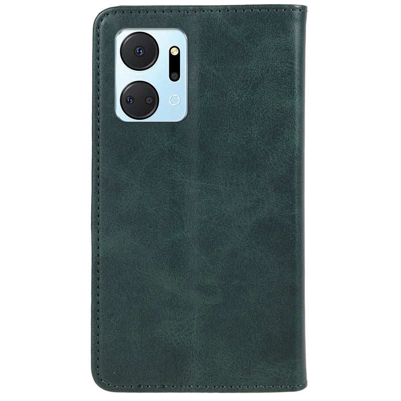 For Honor X7a 5G Phone Case Anti-Scratch PU Leather Calf Texture Magnetic Closing Stand Wallet Cover
