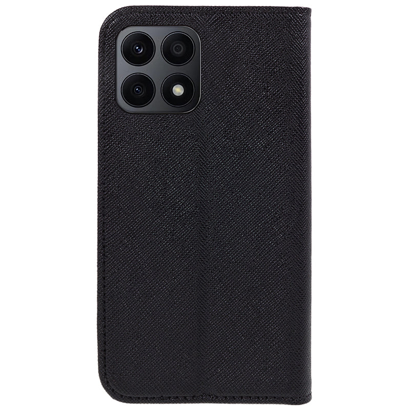 For Honor X8a 5G Wallet Case Cross Texture Magnetic Stand PU Leather Phone Cover