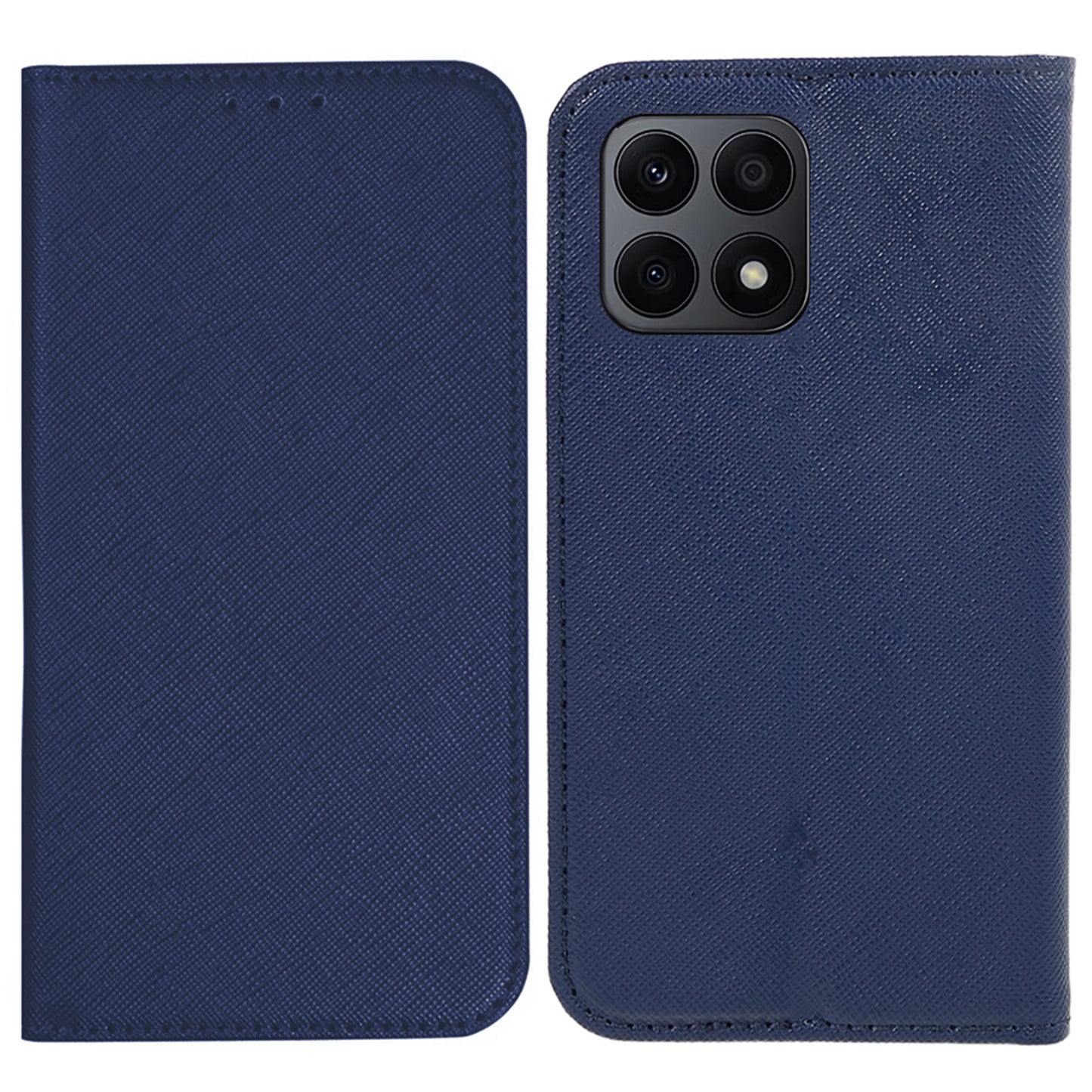 For Honor X8a 5G Wallet Case Cross Texture Magnetic Stand PU Leather Phone Cover
