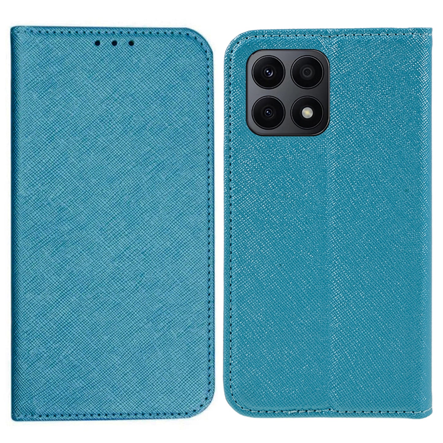 For Honor X8a 5G Wallet Case Cross Texture Magnetic Stand PU Leather Phone Cover