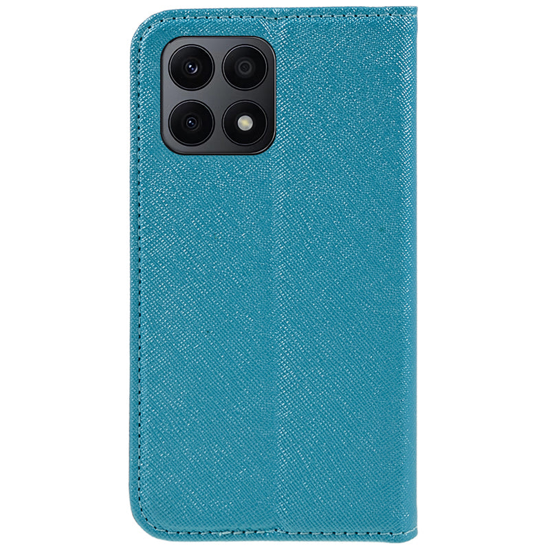 For Honor X8a 5G Wallet Case Cross Texture Magnetic Stand PU Leather Phone Cover