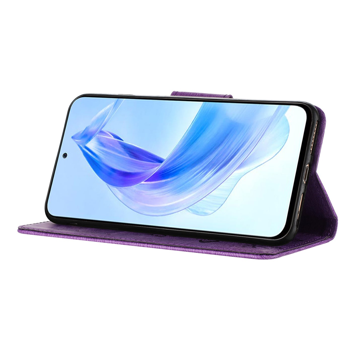 For Honor 90 Lite 5G / X50i 5G Butterflies Flower Imprinting Stand Phone Cover Leather Wallet Case