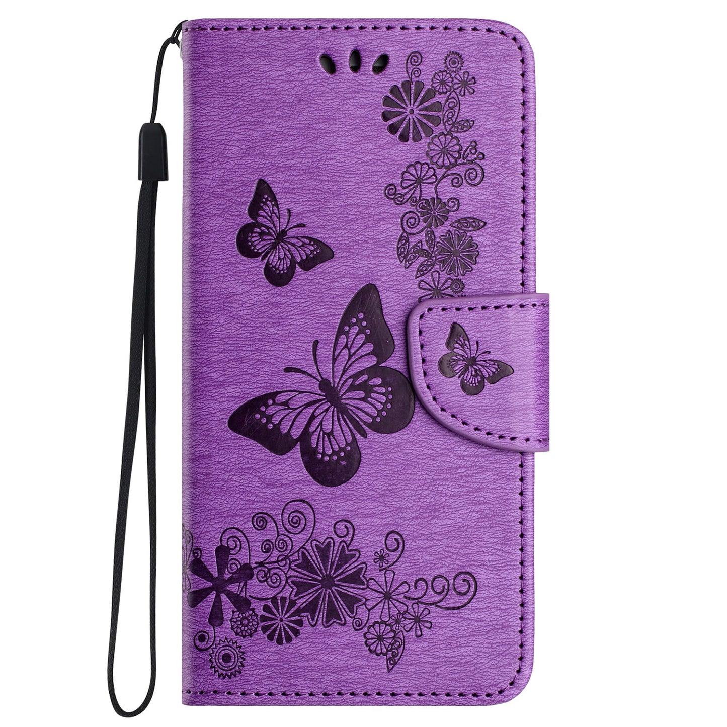 For Honor 90 Lite 5G / X50i 5G Butterflies Flower Imprinting Stand Phone Cover Leather Wallet Case
