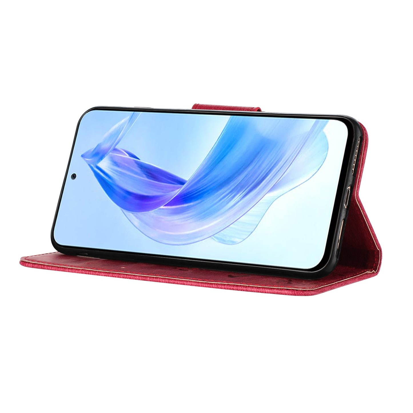For Honor 90 Lite 5G / X50i 5G Butterflies Flower Imprinting Stand Phone Cover Leather Wallet Case