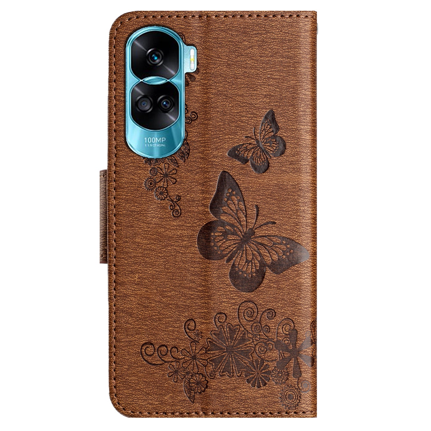 For Honor 90 Lite 5G / X50i 5G Butterflies Flower Imprinting Stand Phone Cover Leather Wallet Case