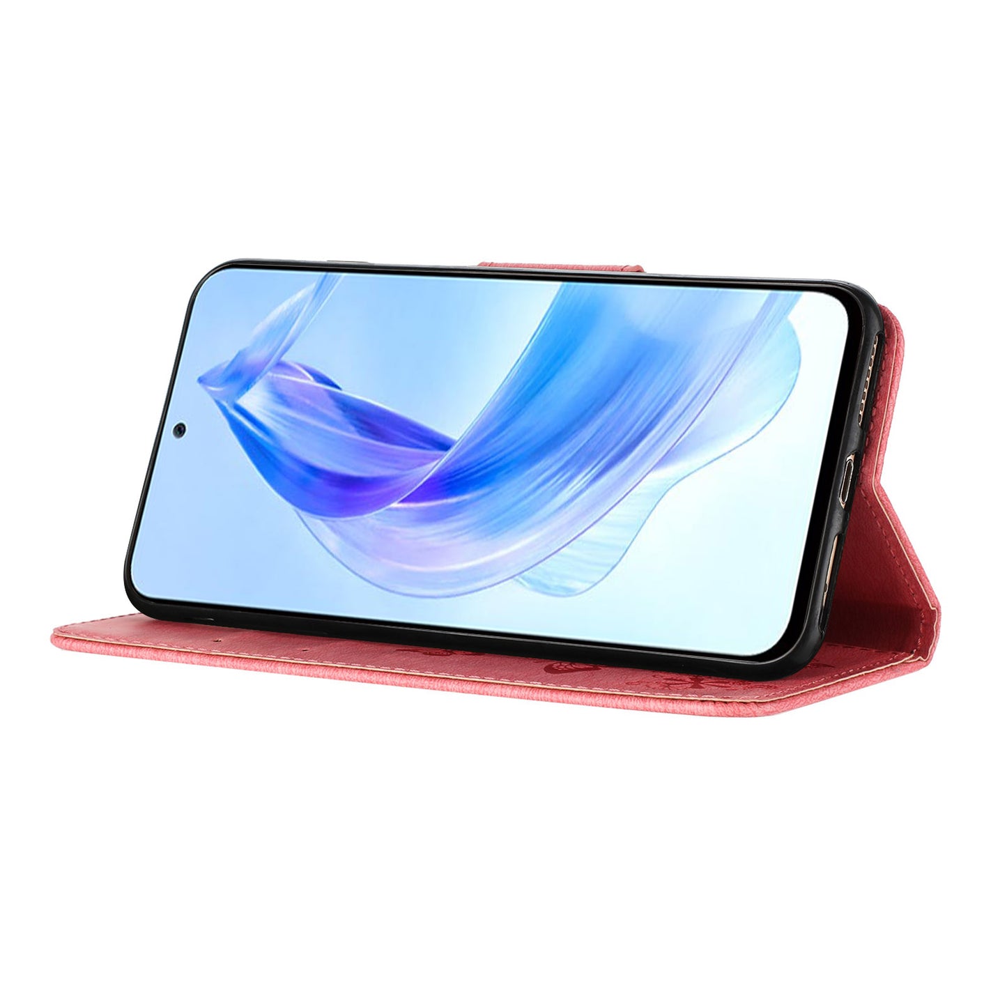 For Honor 90 Lite 5G / X50i 5G Butterflies Flower Imprinting Stand Phone Cover Leather Wallet Case