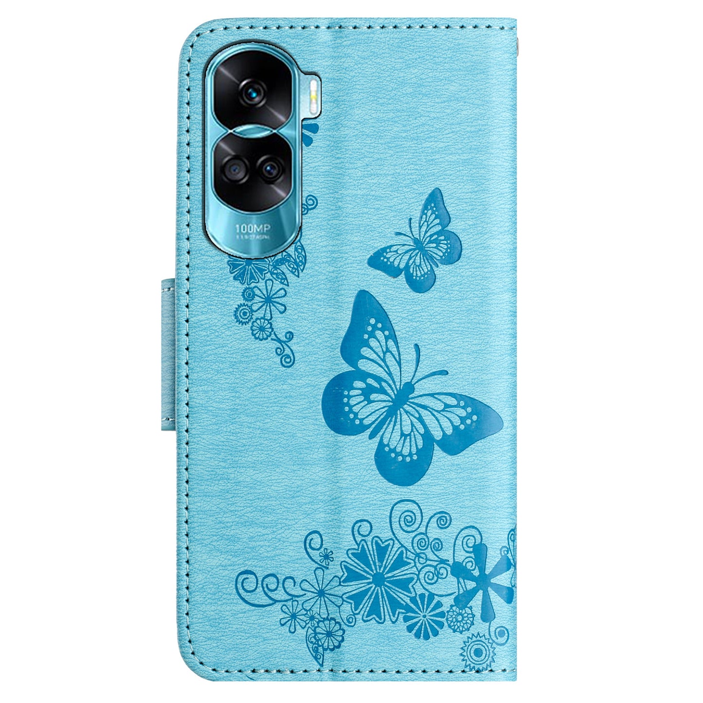 For Honor 90 Lite 5G / X50i 5G Butterflies Flower Imprinting Stand Phone Cover Leather Wallet Case