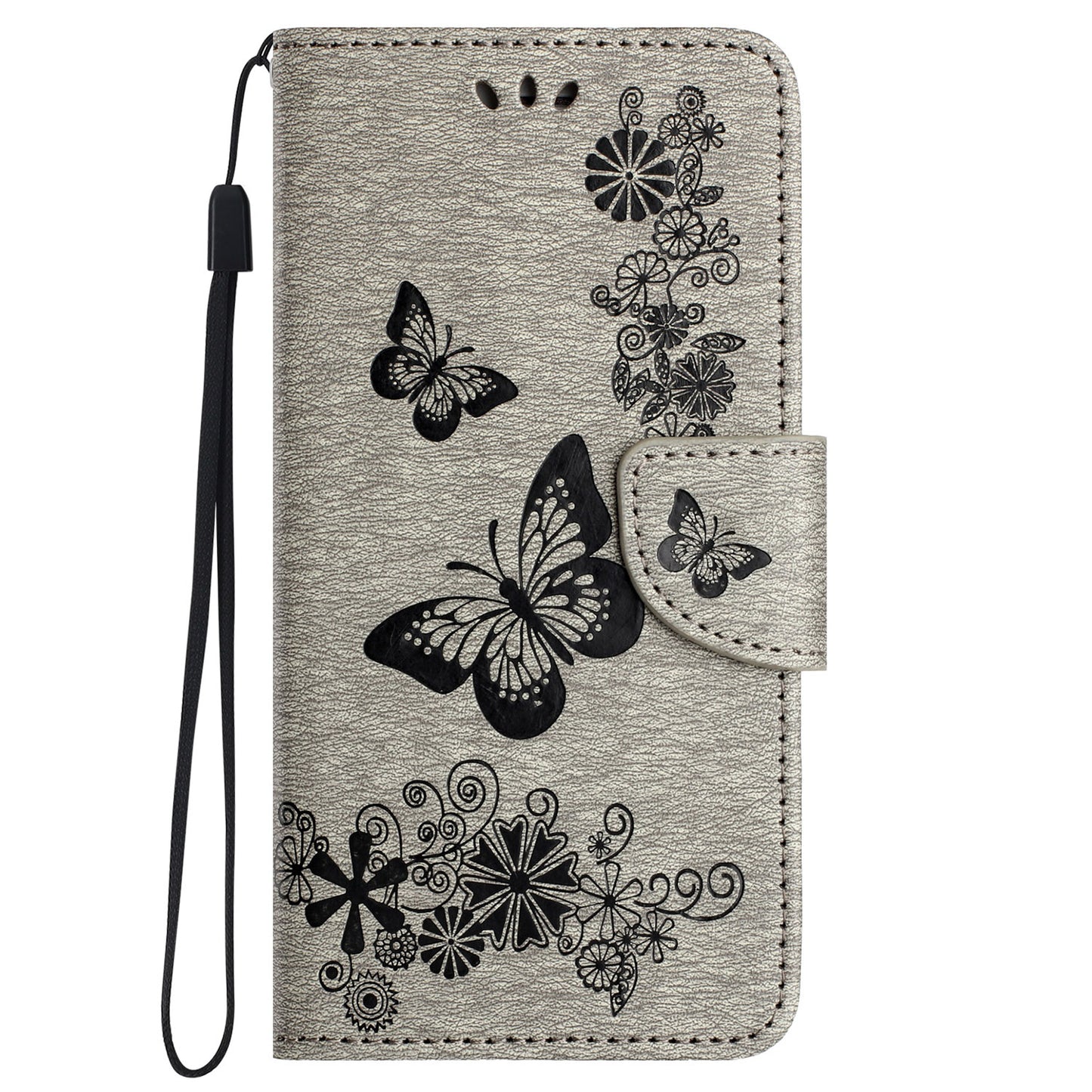For Honor 90 Lite 5G / X50i 5G Butterflies Flower Imprinting Stand Phone Cover Leather Wallet Case