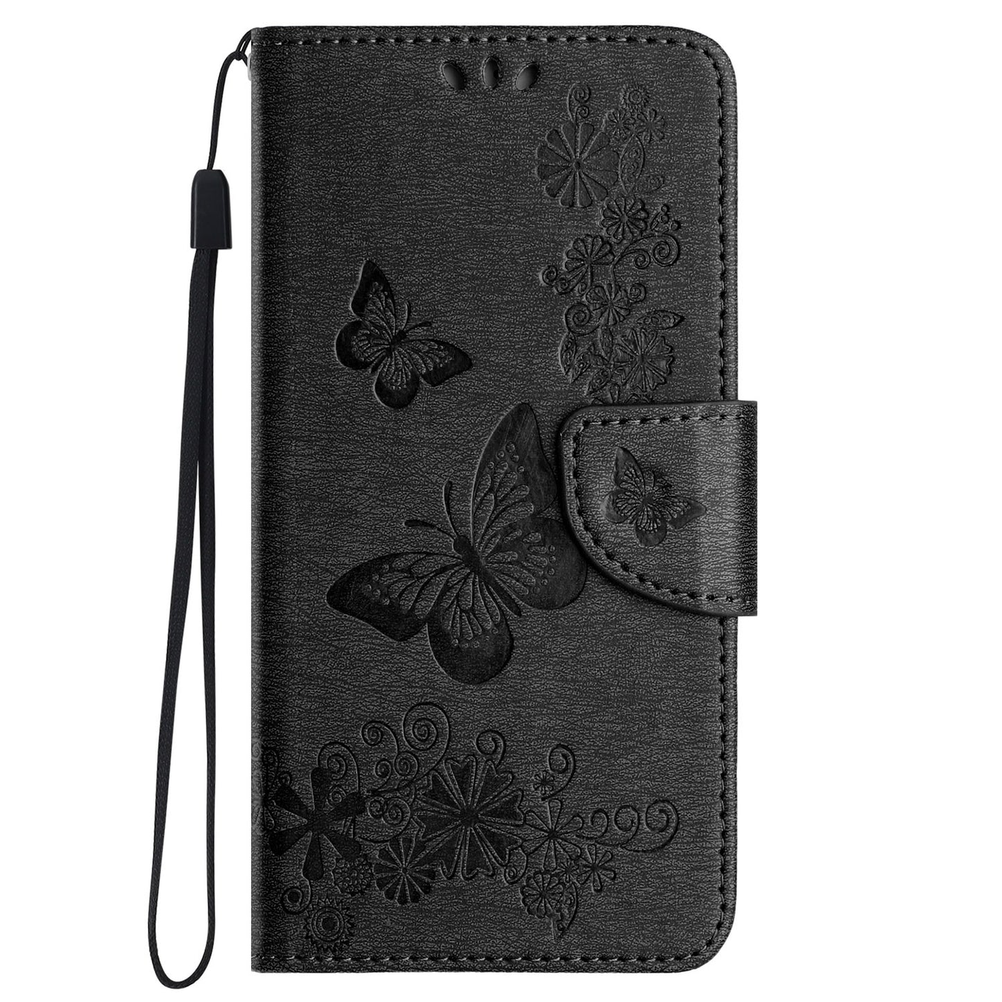 For Honor 90 Lite 5G / X50i 5G Butterflies Flower Imprinting Stand Phone Cover Leather Wallet Case
