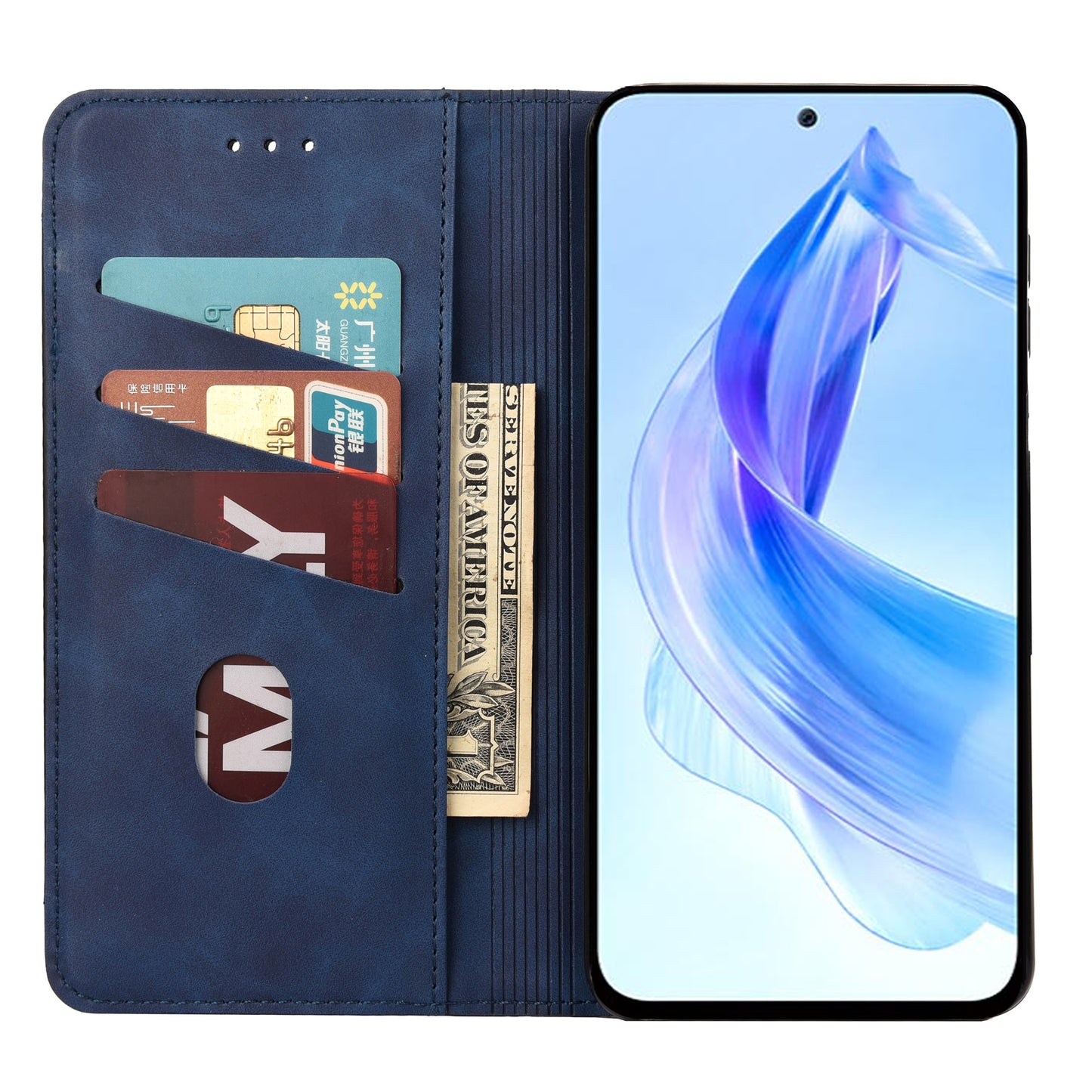 For Honor 90 Lite 5G/X50i 5G Shockproof Skin-touch Cell Phone Leather Case Wallet Phone Stand Cover