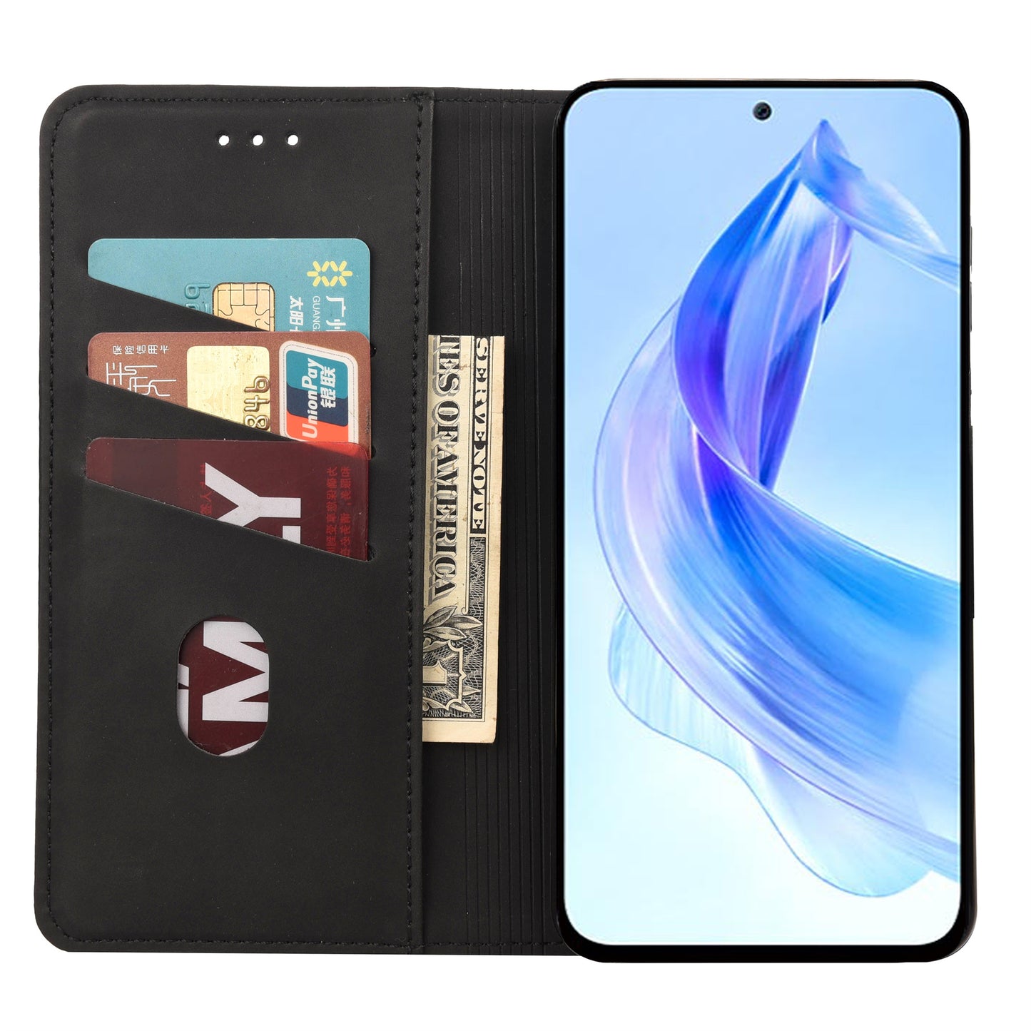 For Honor 90 Lite 5G/X50i 5G Shockproof Skin-touch Cell Phone Leather Case Wallet Phone Stand Cover