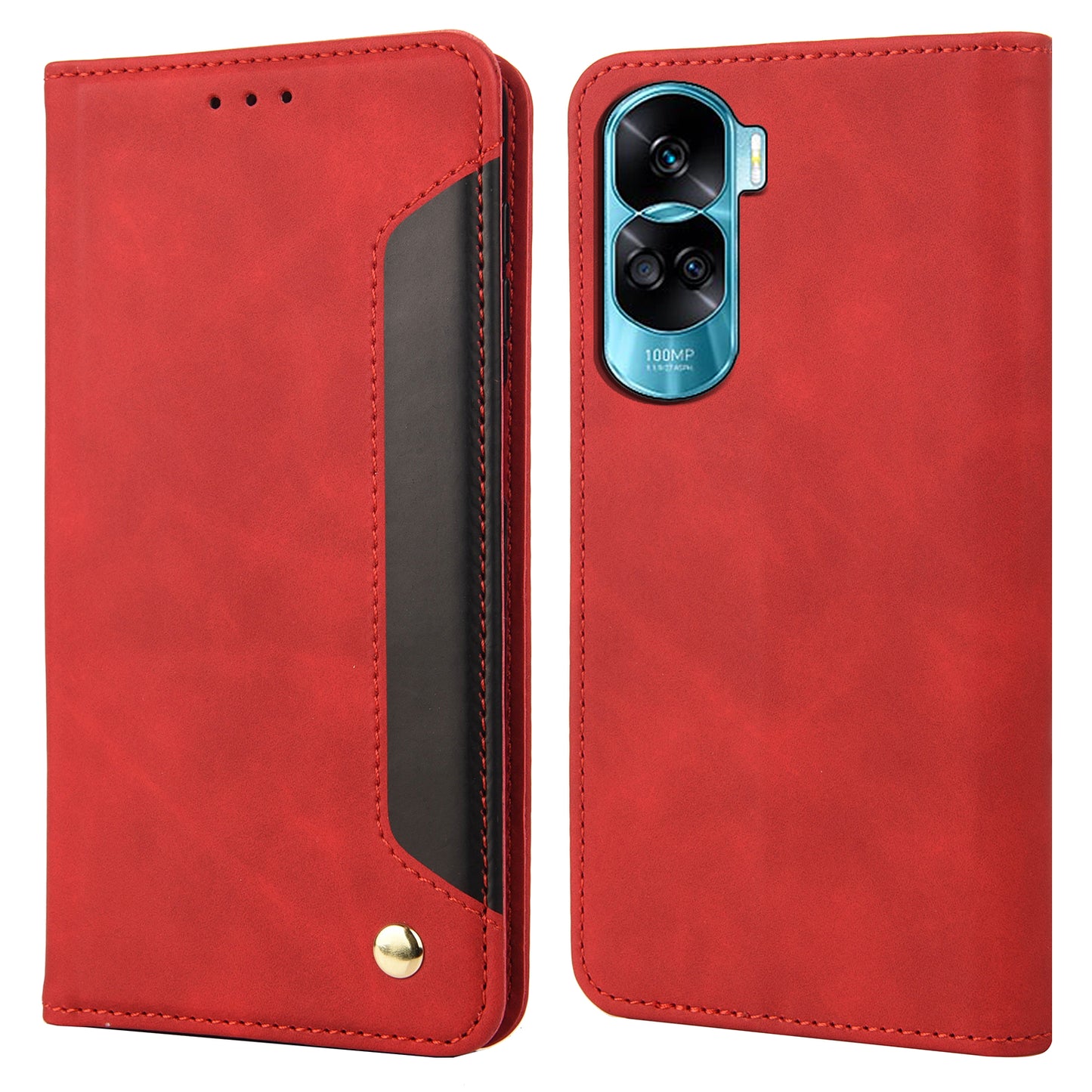 For Honor 90 Lite 5G/X50i 5G Shockproof Skin-touch Cell Phone Leather Case Wallet Phone Stand Cover