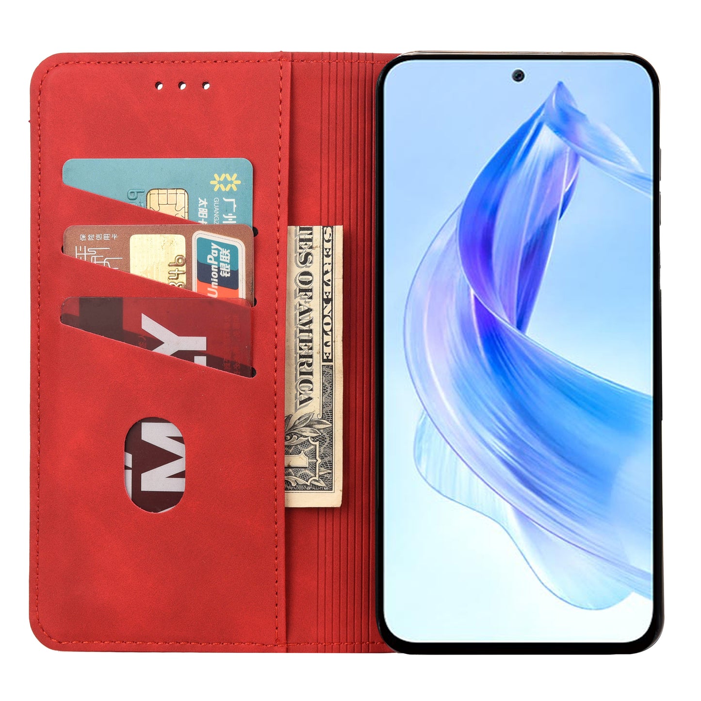For Honor 90 Lite 5G/X50i 5G Shockproof Skin-touch Cell Phone Leather Case Wallet Phone Stand Cover