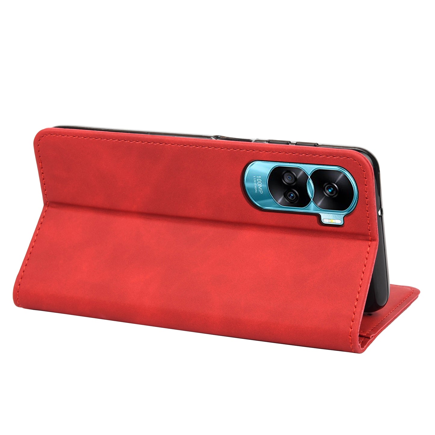 For Honor 90 Lite 5G/X50i 5G Shockproof Skin-touch Cell Phone Leather Case Wallet Phone Stand Cover