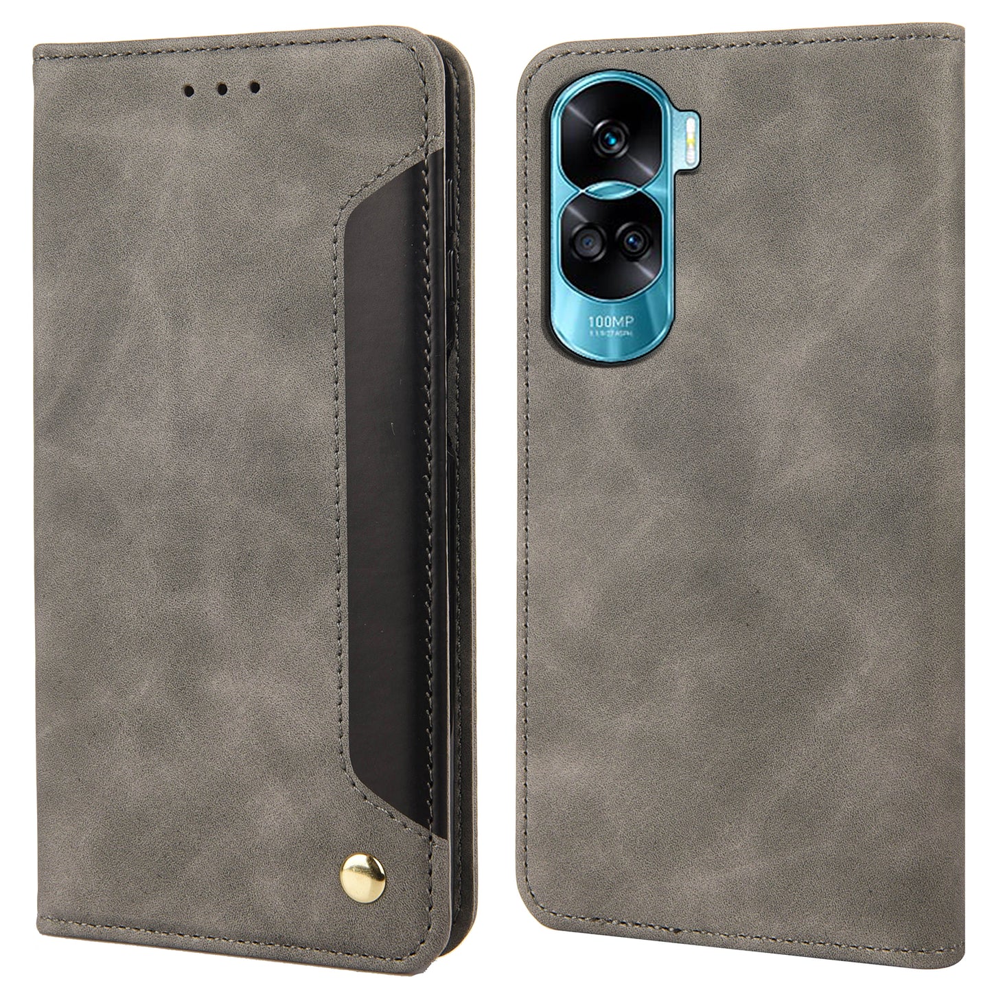 For Honor 90 Lite 5G/X50i 5G Shockproof Skin-touch Cell Phone Leather Case Wallet Phone Stand Cover
