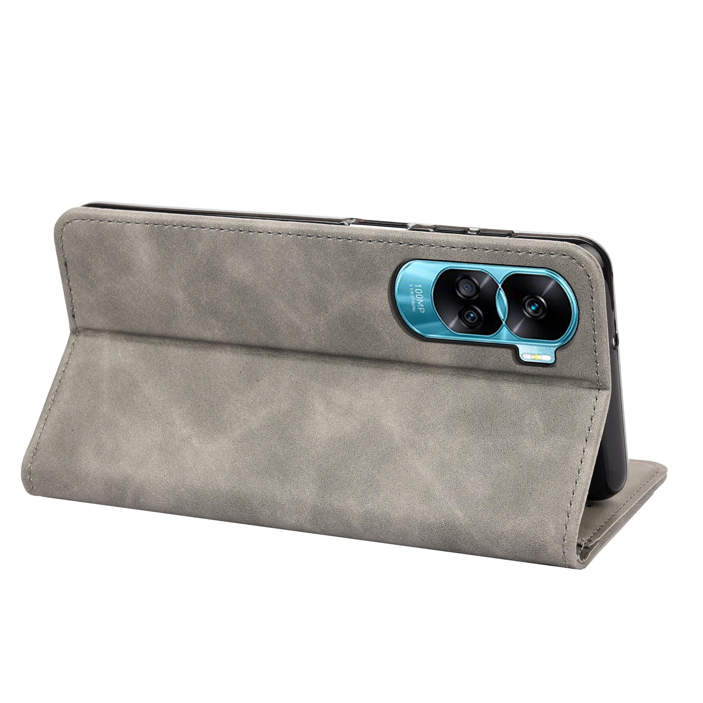 For Honor 90 Lite 5G/X50i 5G Shockproof Skin-touch Cell Phone Leather Case Wallet Phone Stand Cover