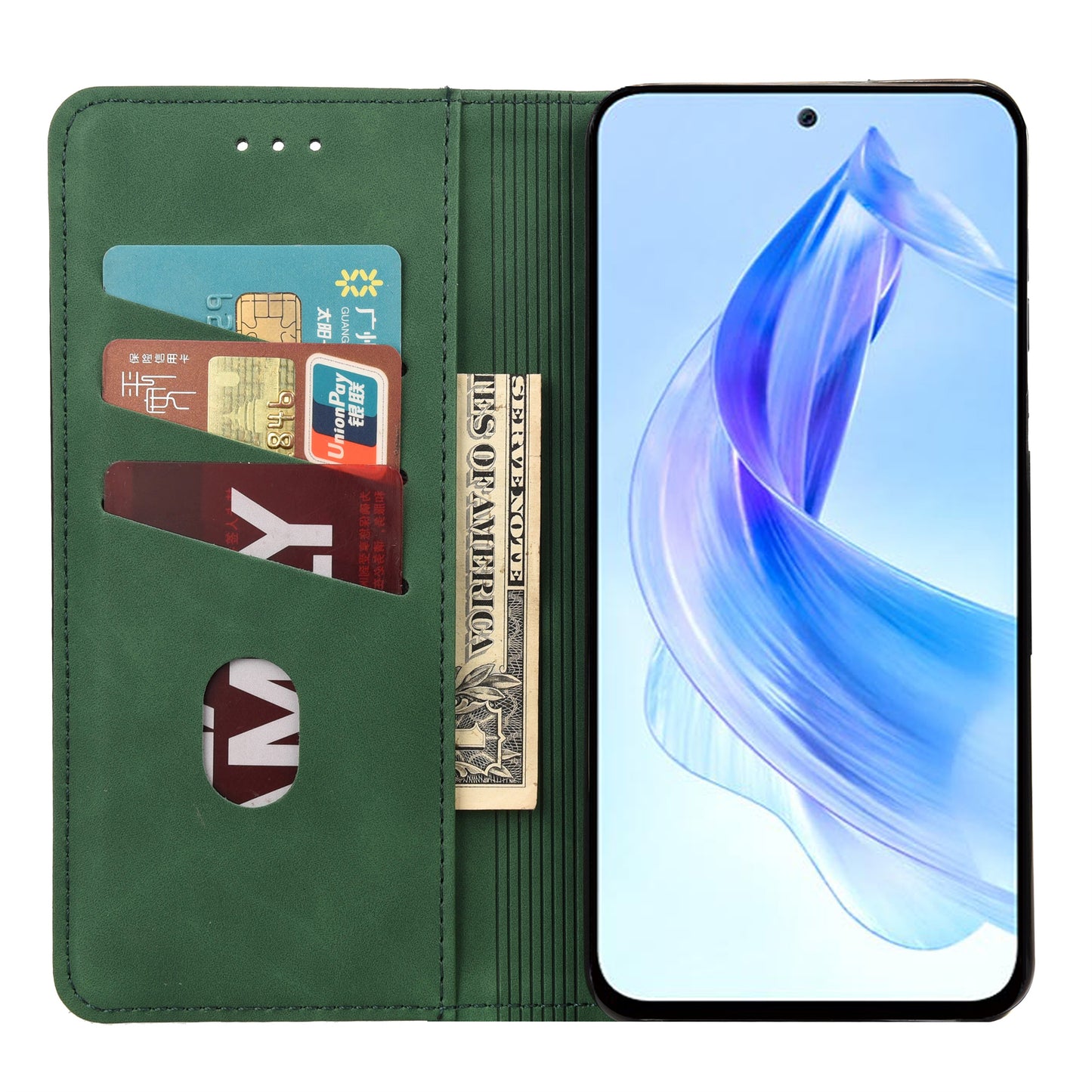 For Honor 90 Lite 5G/X50i 5G Shockproof Skin-touch Cell Phone Leather Case Wallet Phone Stand Cover