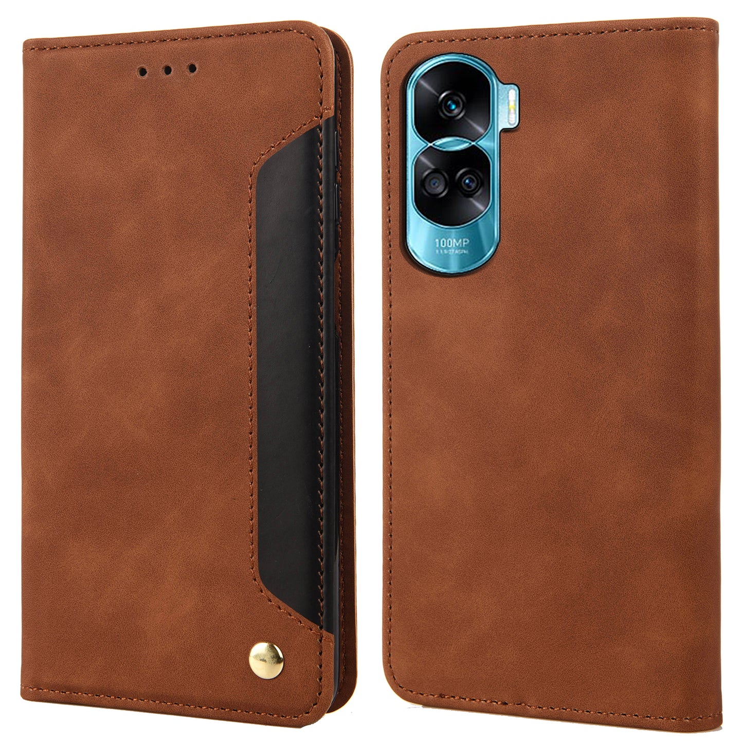 For Honor 90 Lite 5G/X50i 5G Shockproof Skin-touch Cell Phone Leather Case Wallet Phone Stand Cover