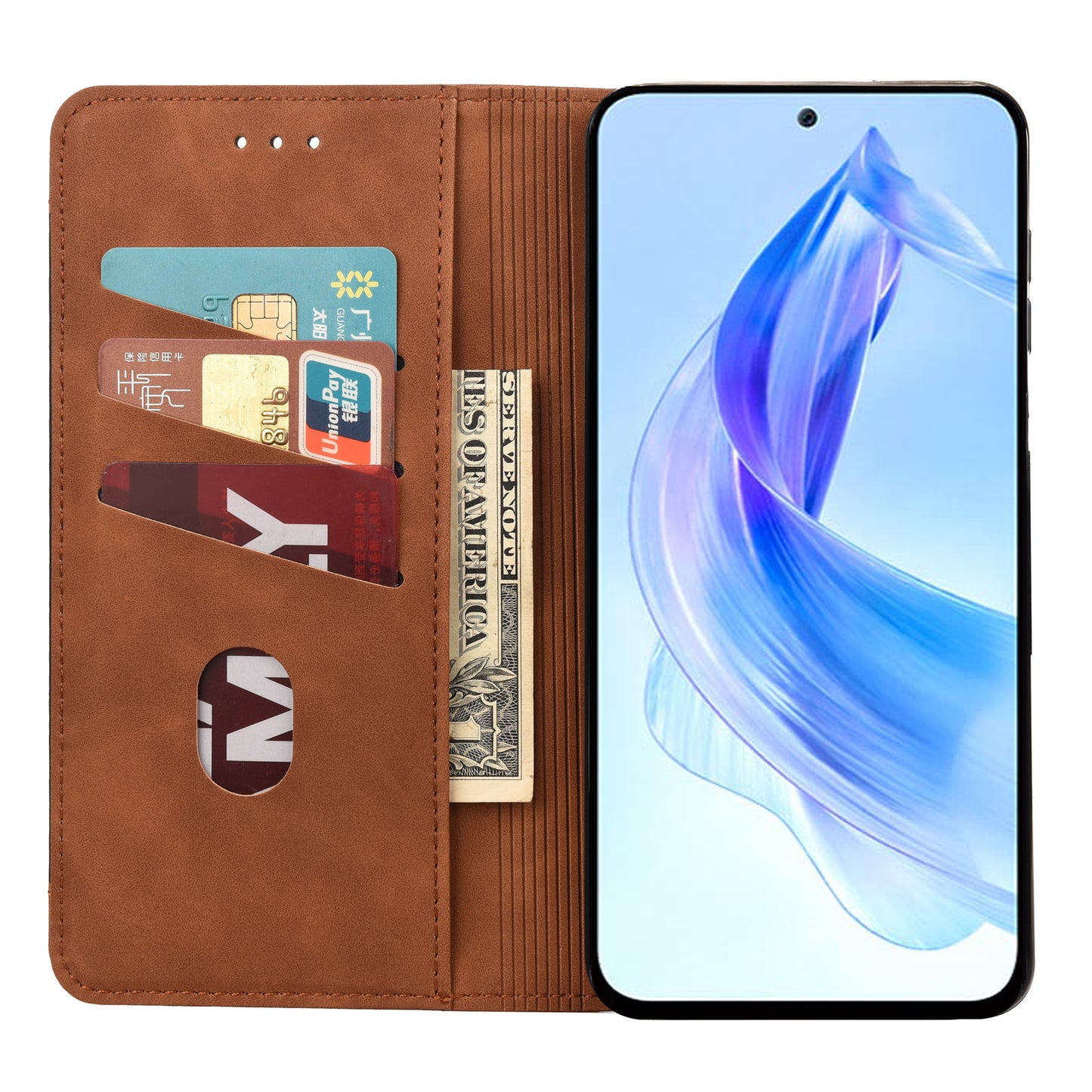 For Honor 90 Lite 5G/X50i 5G Shockproof Skin-touch Cell Phone Leather Case Wallet Phone Stand Cover