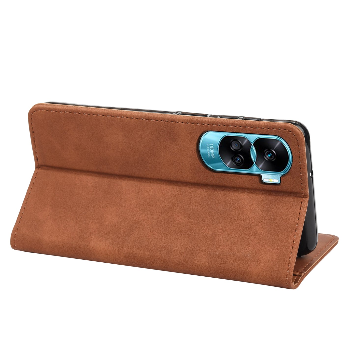 For Honor 90 Lite 5G/X50i 5G Shockproof Skin-touch Cell Phone Leather Case Wallet Phone Stand Cover