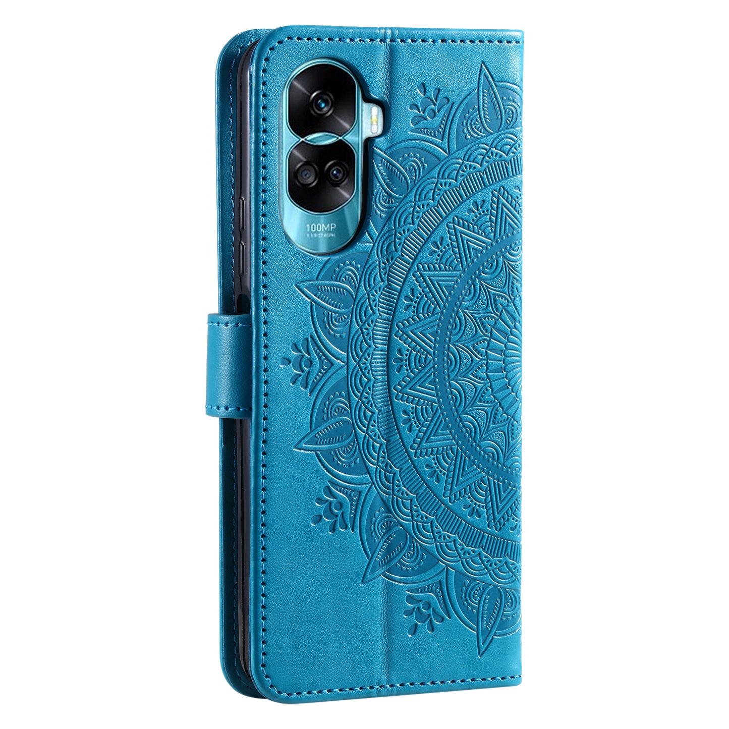 For Honor 90 Lite 5G / X50i 5G Leather Wallet Phone Cover Mandala Flower Imprint Stand Case with Strap
