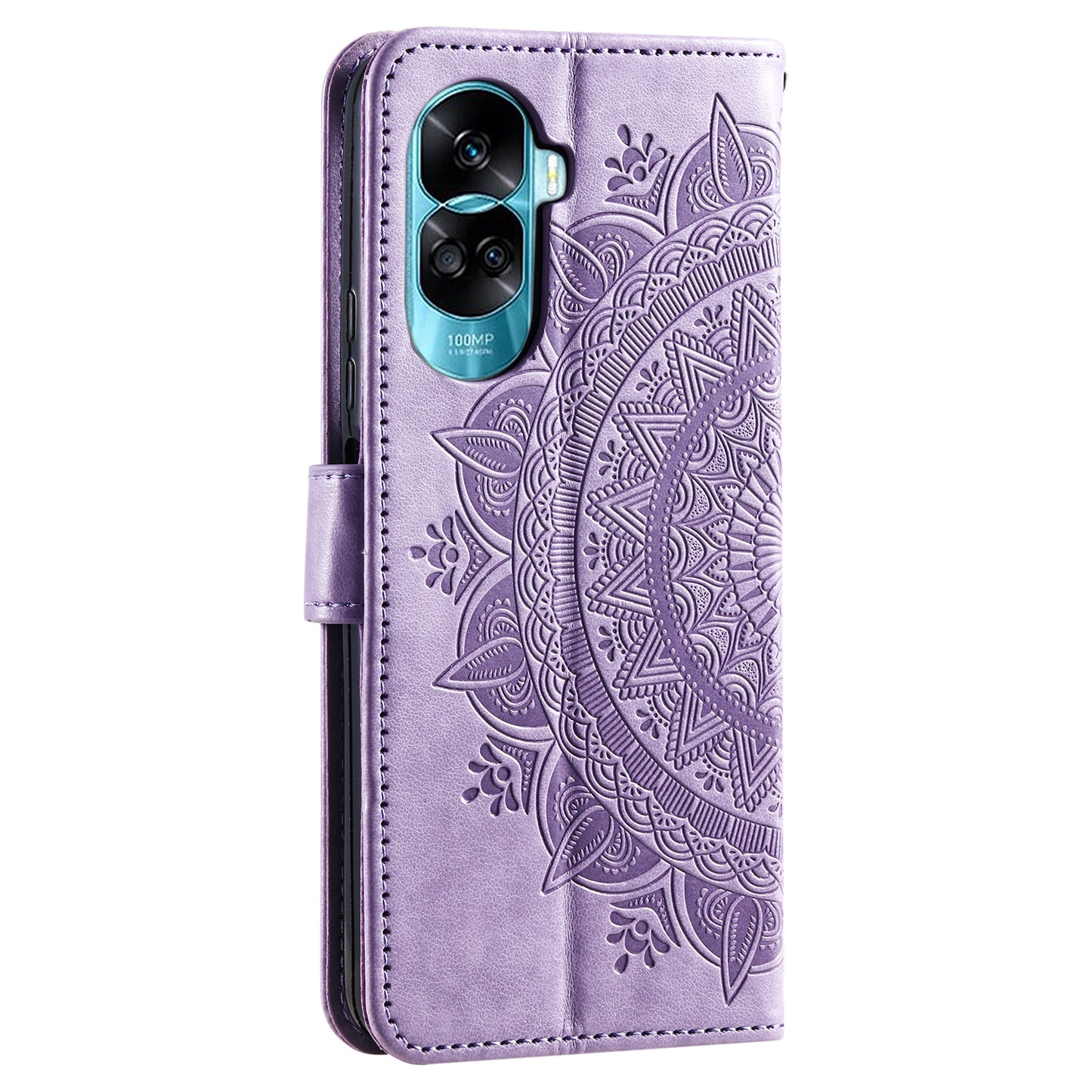 For Honor 90 Lite 5G / X50i 5G Leather Wallet Phone Cover Mandala Flower Imprint Stand Case with Strap