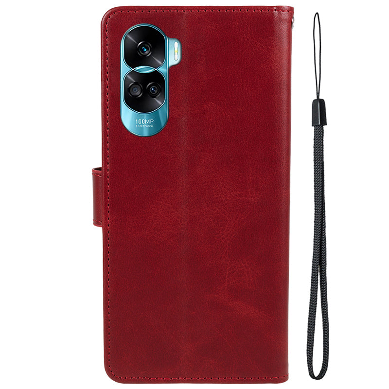 For Honor 90 Lite 5G / X50i 5G Magnetic Clasp Phone Case Calf Texture Leather Wallet Stand Cover