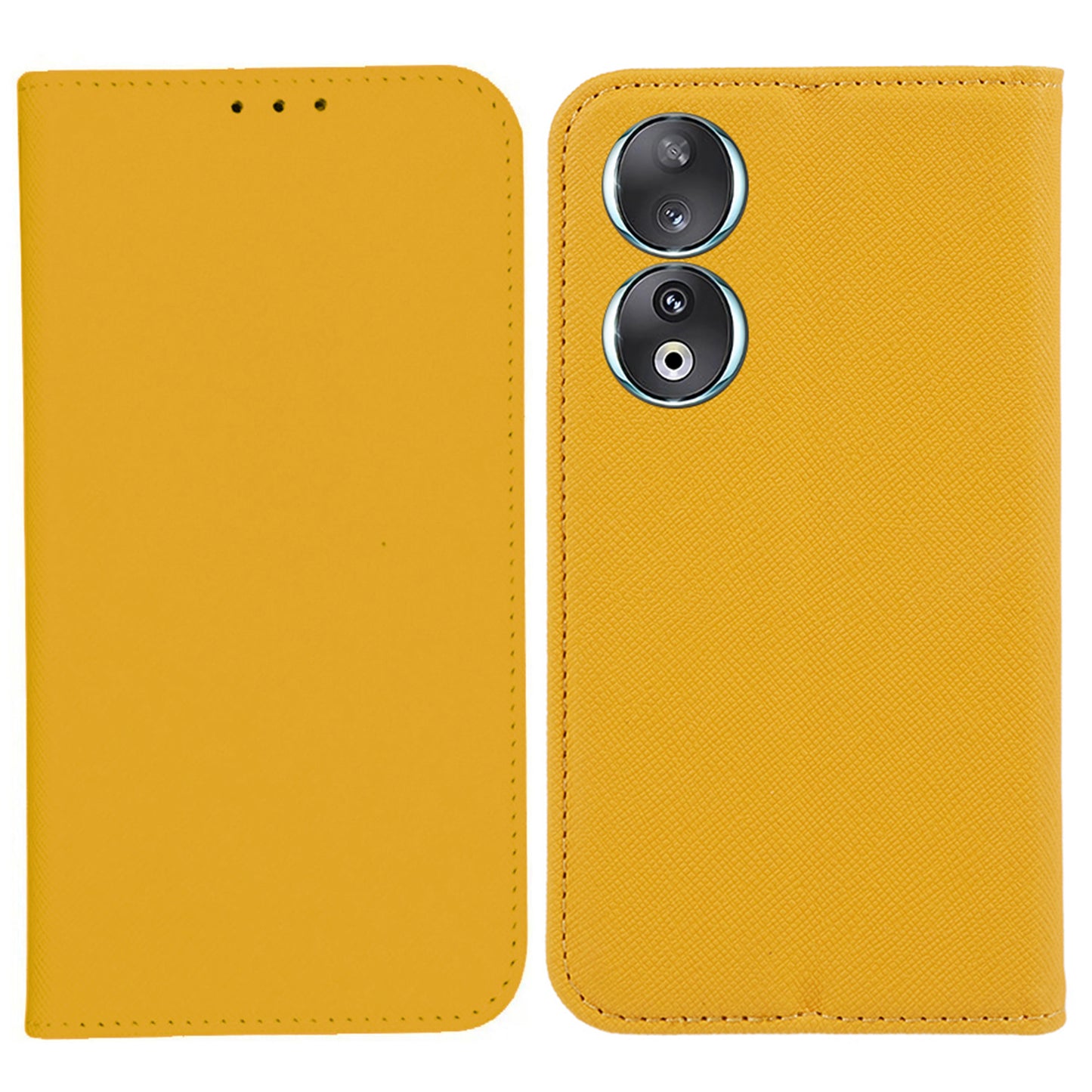 For Honor 90 PU Leather Wallet Stand Anti-drop Case Cross Texture Magnetic Closing Phone Cover