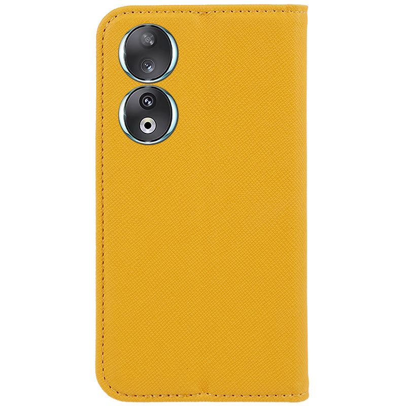 For Honor 90 PU Leather Wallet Stand Anti-drop Case Cross Texture Magnetic Closing Phone Cover